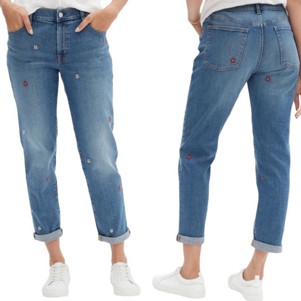 Gap Girlfriend Floral Cropped Women’s Size 32 Jeans